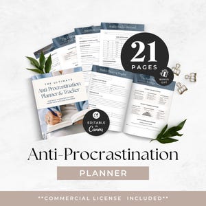 Procrastination Planner Template, Life Coach Client Resource, Productivity and Time Management Program, Personal Development Tool, Canva