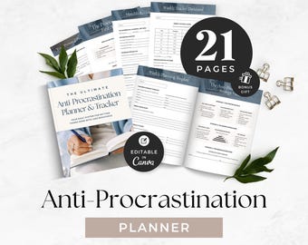Procrastination Planner Template, Life Coach Client Resource, Productivity and Time Management Program, Personal Development Tool, Canva