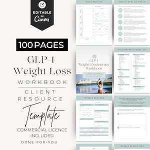 GLP1 Weight Loss Journal for Coaches, Nutrition & Fitness Tracker, GLP1 Wellness Planner and Tracker, Health Coaching Tool, Client Resource