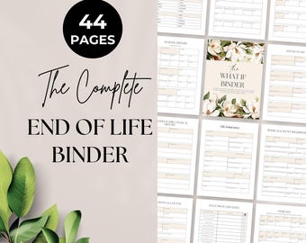 Planner einde levensduur afdrukbaar, noodmap, wat als map, voor het geval dat, laatste wensen, estate planning, planning wanneer ik sterf