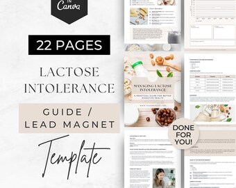 Managing Lactose Intolerance Guide, Health Coach Lead Magnet, Nutrition Coaching Ebook, Wellness Resource, Dietitian Handout, Done For You