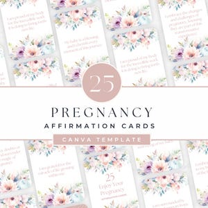 Pregnancy Affirmation Cards Template, Positive Birth Quotes, Self-Care for Moms, Maternity Client Resource, Doula Gift Set, Baby Shower Gift