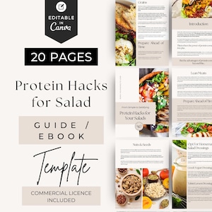 Protein Hacks for Salads, Health Coach Lead Magnet, Nutrition Coaching Ebook, Healthy Eating Guide, Dietitian Meal Planning Tips,