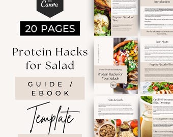 Protein Hacks for Salads, Health Coach Lead Magnet, Nutrition Coaching Ebook, Healthy Eating Guide, Dietitian Meal Planning Tips,