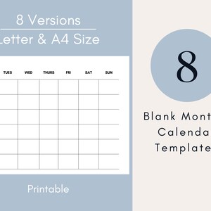Blank Monthly Calendar Templates, Monthly Calendar, Monthly Notes ...