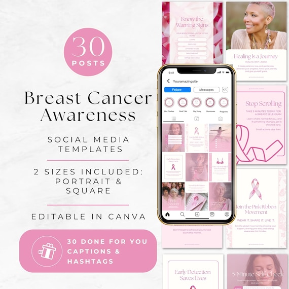 Breast Cancer Awareness Social Media, Women's Wellness Instagram Posts, Women's Health Professional, Pink Ribbon Campaign, Survivor Support