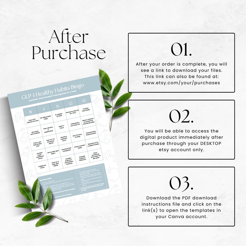GLP-1 Healthy Habits Bingo, Health Coach Client Handout, Medical Weight Loss Education, Semaglutide and Tirzepatide Program Resource, Canva Bild 9