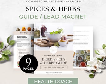 Health Coach Lead Magnet, Nutrition Coaching Ebook, Spice and Herb Client Guide, Done For You Template, Course Resource, Dietitian Handout