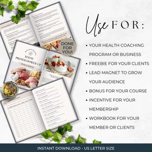 30 Day Protein Challenge, Health Coach Lead Magnet, Nutrition Coaching Ebook, Daily Protein Tracker, Mindful Eating Tips, Client Resource image 5