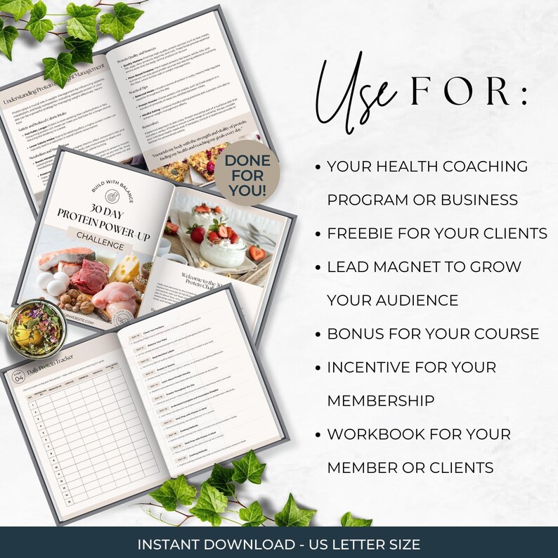30 Day Protein Challenge, Health Coach Lead Magnet, Nutrition Coaching Ebook, Daily Protein Tracker, Mindful Eating Tips, Client Resource image 5