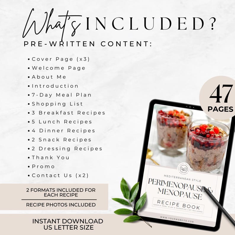 Editable Perimenopause & Menopause Recipe Book Template, Hormone-Balancing Recipes for Women, Health Coaches and Nutritionists, Template image 3