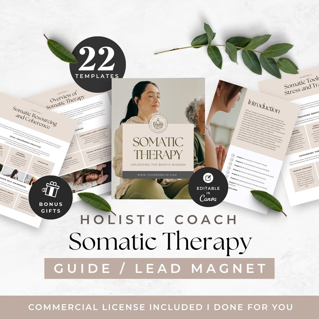 Somatic Therapy Guide Template, Holistic Coach Program Resource, Mind ...