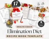 Editable Recipe Book, Elimination Diet Cookbook, Nutrition Coaching ebook, Health Coach Lead Magnet, Canva Template, Dietitian Meal Planning