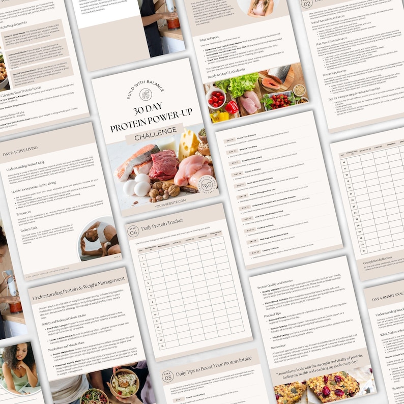30 Day Protein Challenge
Lead Magnet Ebook 
Canva Editable Template
Commercial license included
22 Pages
