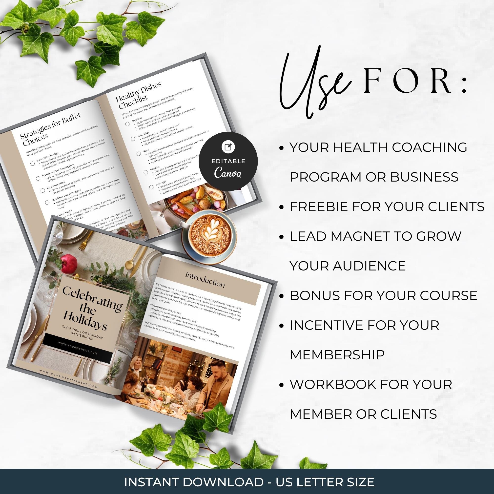Curated visual reference: Healthy Plate Mindful Eating And Glp 1 Reference: Glp 1 Holiday Guide Editable Canva Template Managing Weight Loss