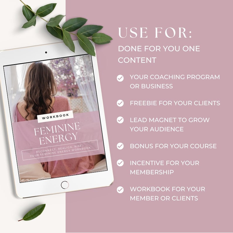 Feminine Energy Workbook, Empowerment Guide, Self-Love Worksheets, Woman Journaling Prompts, Life Coach Lead Magnet, Wellness Practitioner bild 4