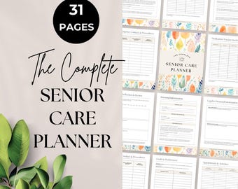 Elderly Care Planner, Caregiving Checklist, Caregiver Task List, Senior Care Planner, Senior and Elderly Care Task List, Caregiver Log