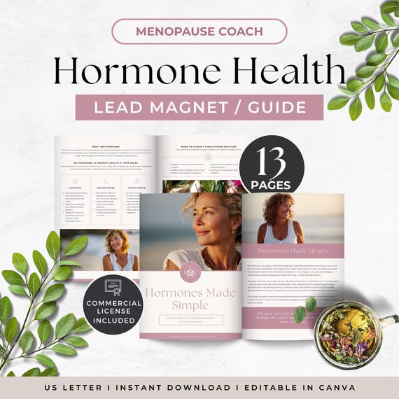 Hormone Health Lead Magnet, Menopause Balance Strategies Guide, Women's Wellness Program Resource, Perimenopause Self Care, Done For You