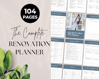 Home Renovation Planner, House Improvement, Project Plan, DIY Project Planner, Home Building Checklist, House Renovation, Interior Design