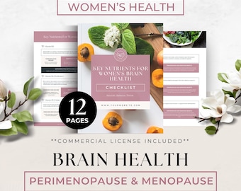 Health Coach Lead Magnet, Nutrients for Women's Brain Health Client Guide, Nutrition Coach Handout, Hormonal Health Template, Done For You