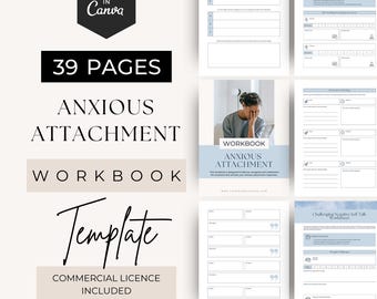 Anxious Attachment Workbook, Therapy Worksheets for Relationships, Heal Your Attachment Style, Life Coaching Lead Magnet, Mental Health Tool