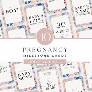 Pregnancy Milestone Cards, Maternity Tracker Client Resource, Weekly Growth Cards, Photo Props for Expecting Moms, Doula Gift Set
