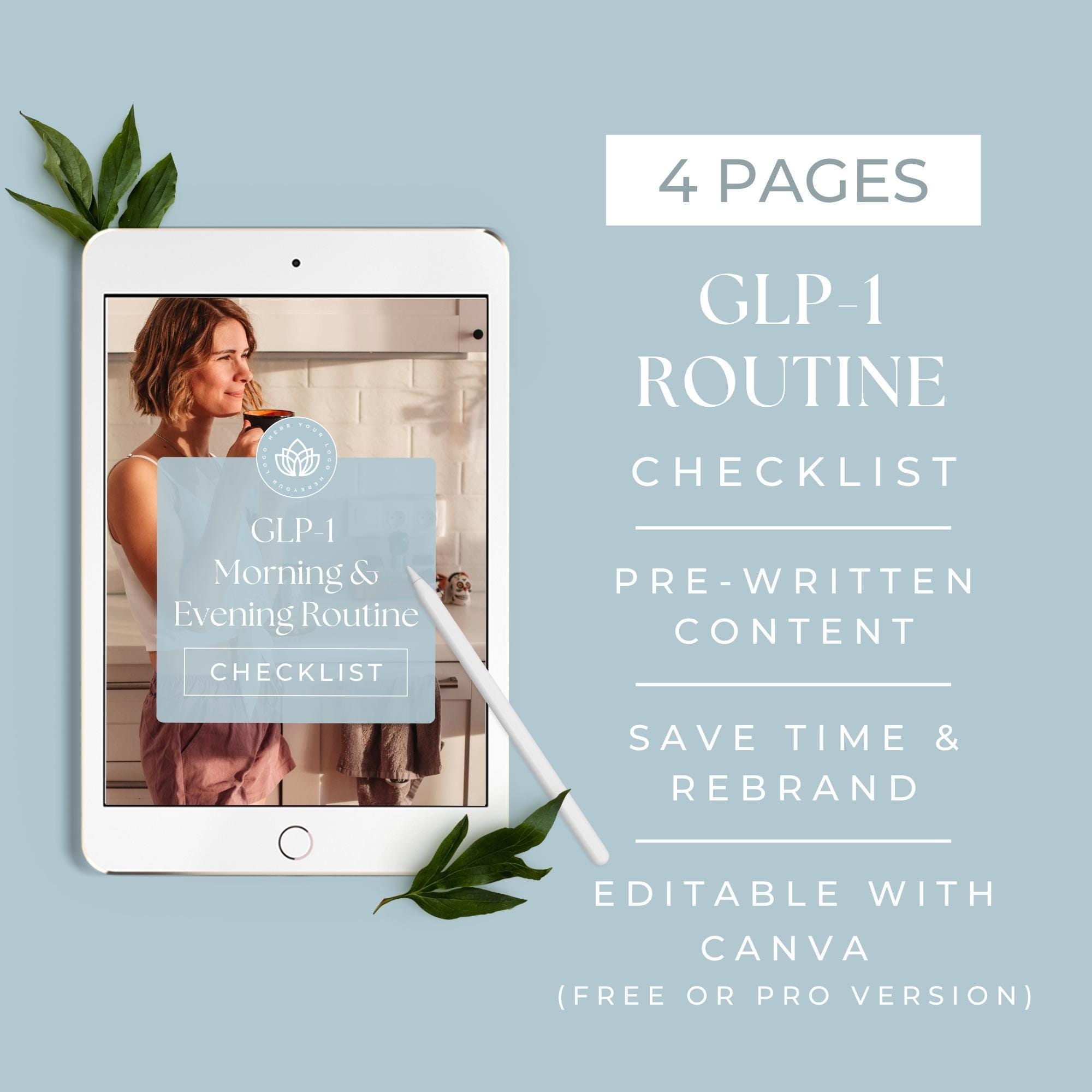 glp 1 routine GLP-1 Daily Routine Checklist Template, Health Coach Lead Magnet, Medical  Weight Loss Education, Semaglutide and Tirzepatide Resources, Tips