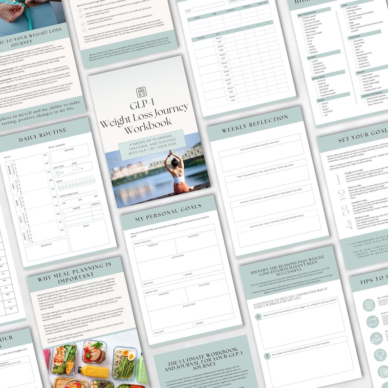 GLP-1 Four Week Weight Loss Workbook - Client Resource
Canva Editable Template
Commercial license included
100 Pages