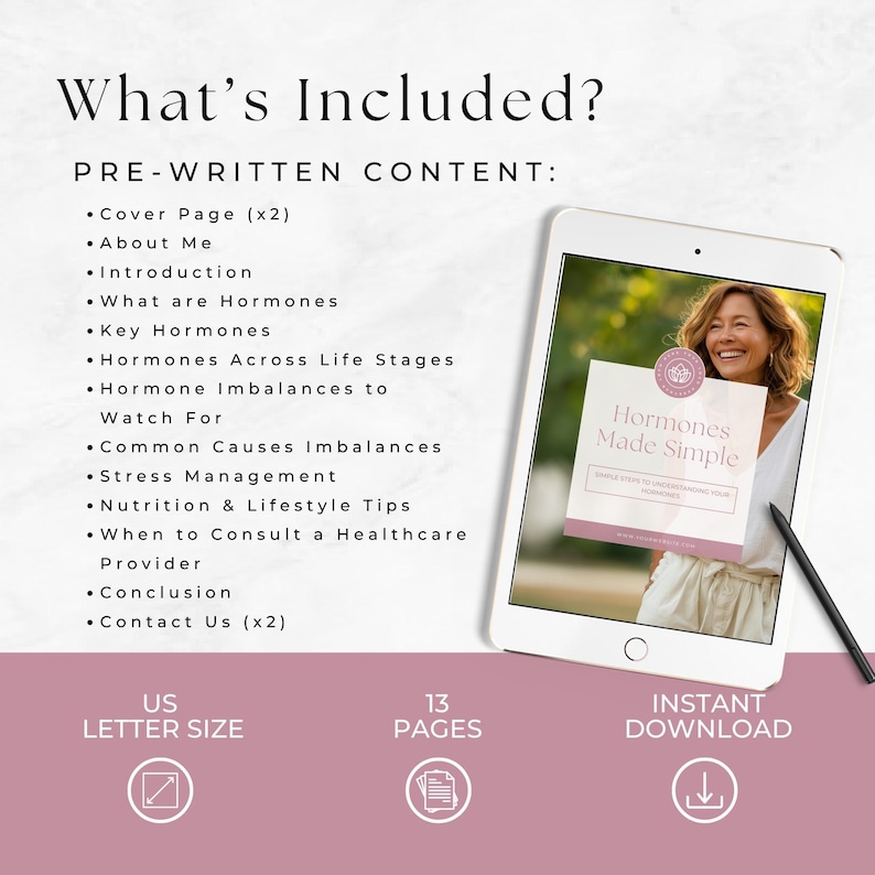 Hormone Health Lead Magnet, Menopause Balance Strategies Guide, Women's Wellness Program Resource, Perimenopause Self Care, Done For You image 3