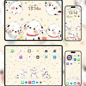 Cute Dalmatian Dog Wallpaper Set | 4K Digital Download | iPhone, iPad & MacBook Background | Adorable Dog Lover Aesthetic | Spring Wallpaper