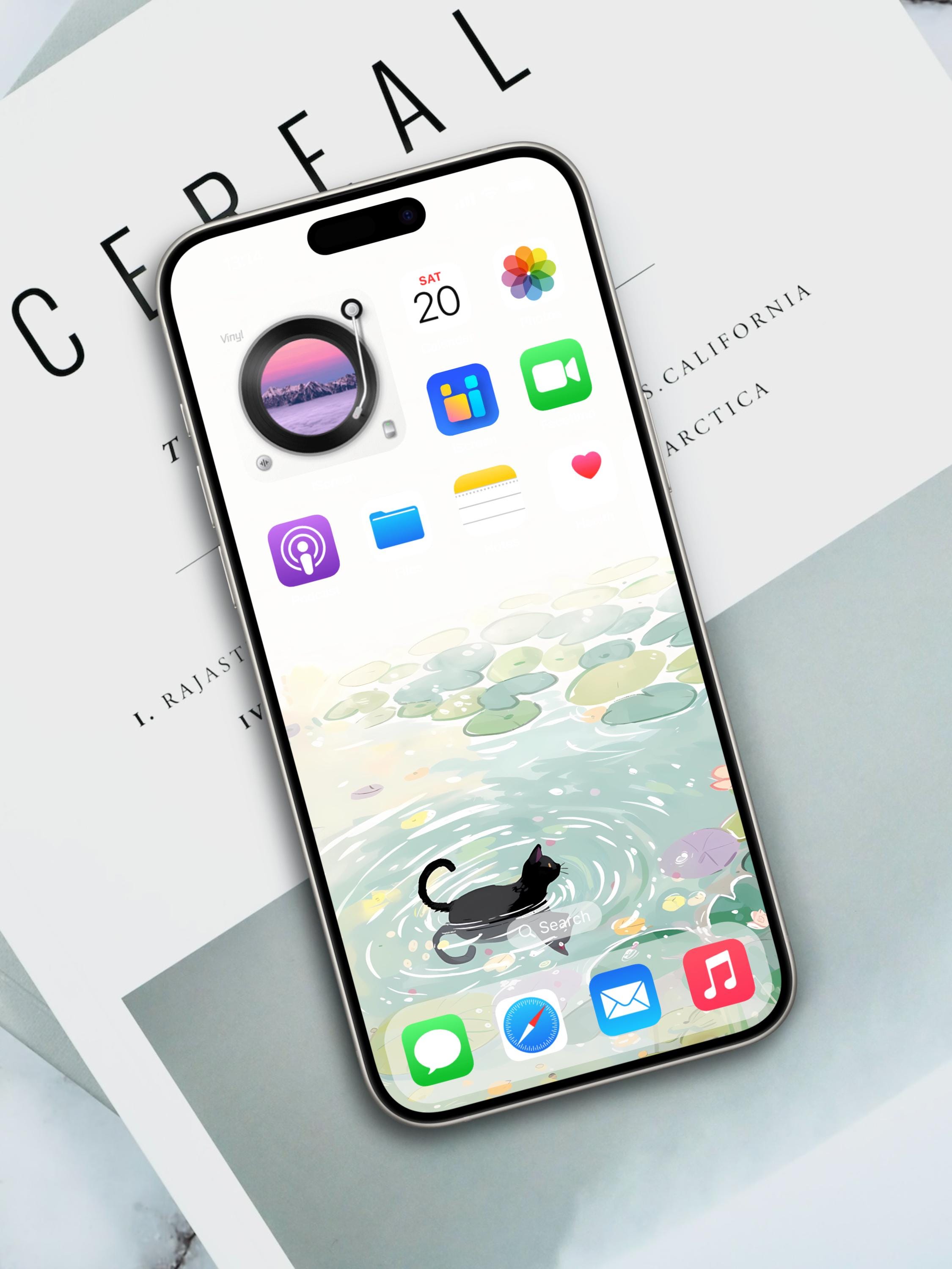 Cute Black Cat iPhone Wallpaper Set | 4K Instant Digital Download ...