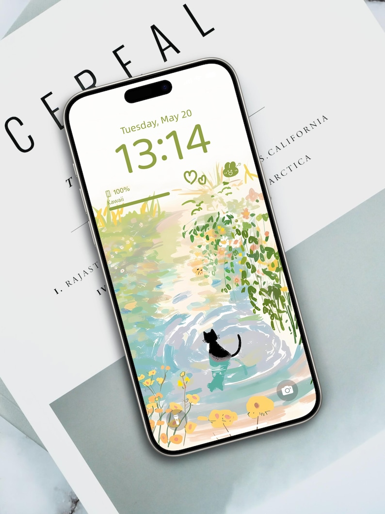 Cute Black Cat iPhone Wallpaper Set | 4K Instant Digital Download ...