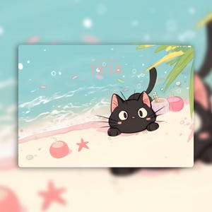 Beach Cat iPad Wallpaper Set | Summer Aesthetic 4K Digital Download ...
