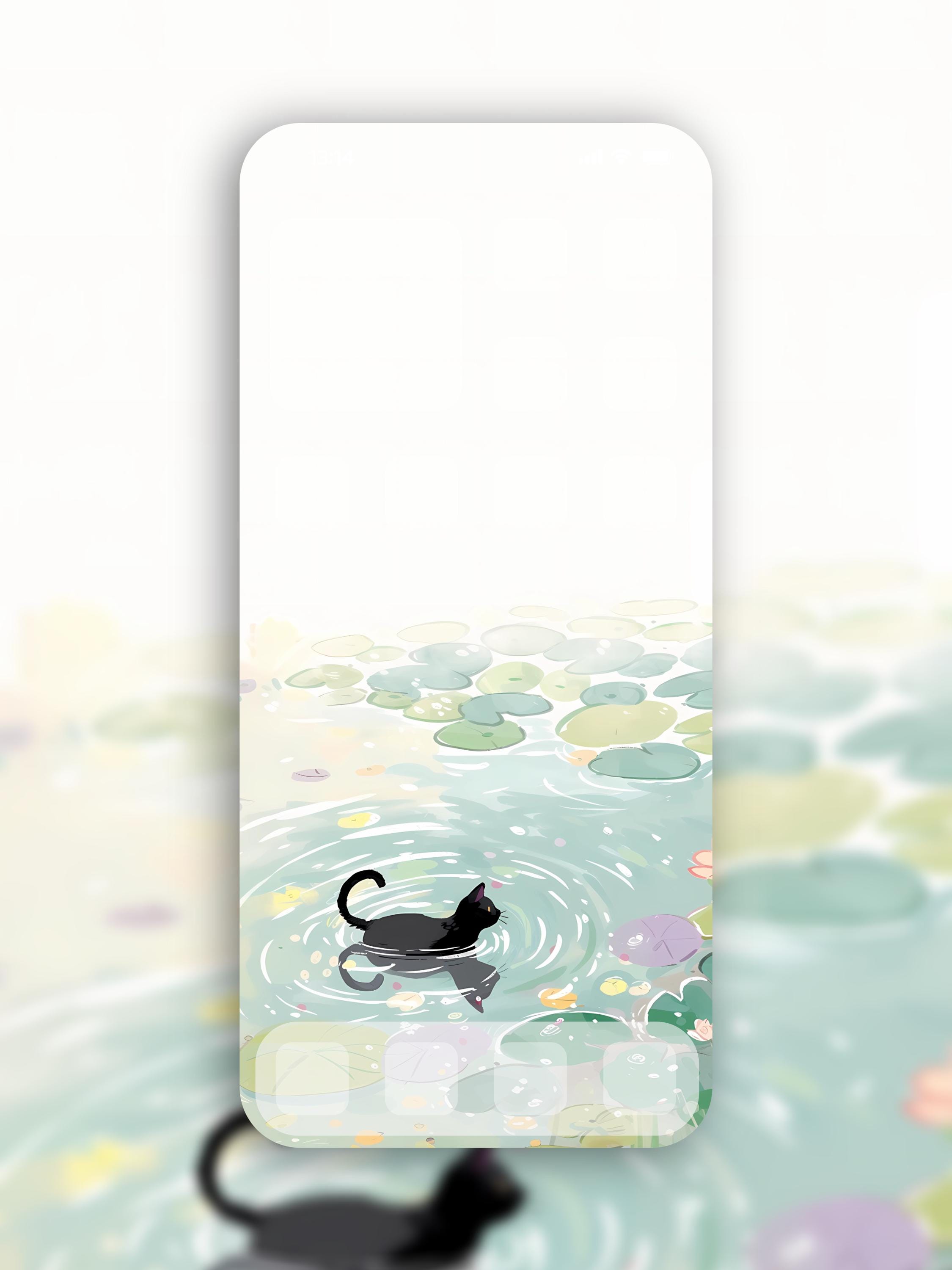 Cute Black Cat iPhone Wallpaper Set | 4K Instant Digital Download ...