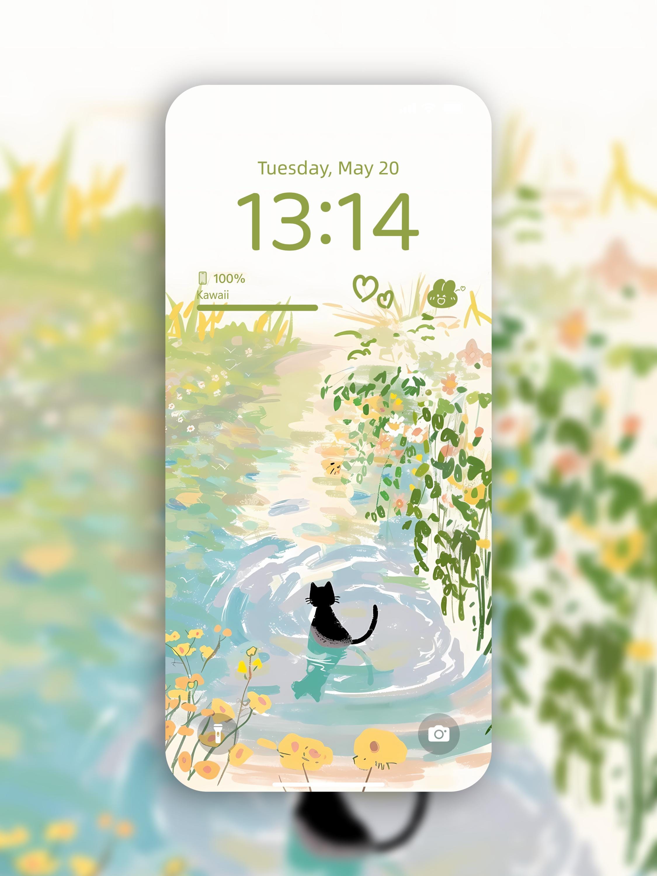 Cute Black Cat iPhone Wallpaper Set | 4K Instant Digital Download ...