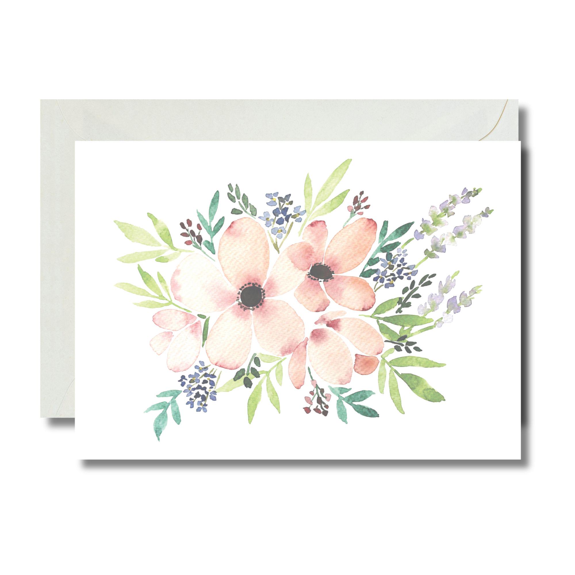 Watercolor Flowers Greeting Card Variety Pack, Blank Notecards, Set of ...