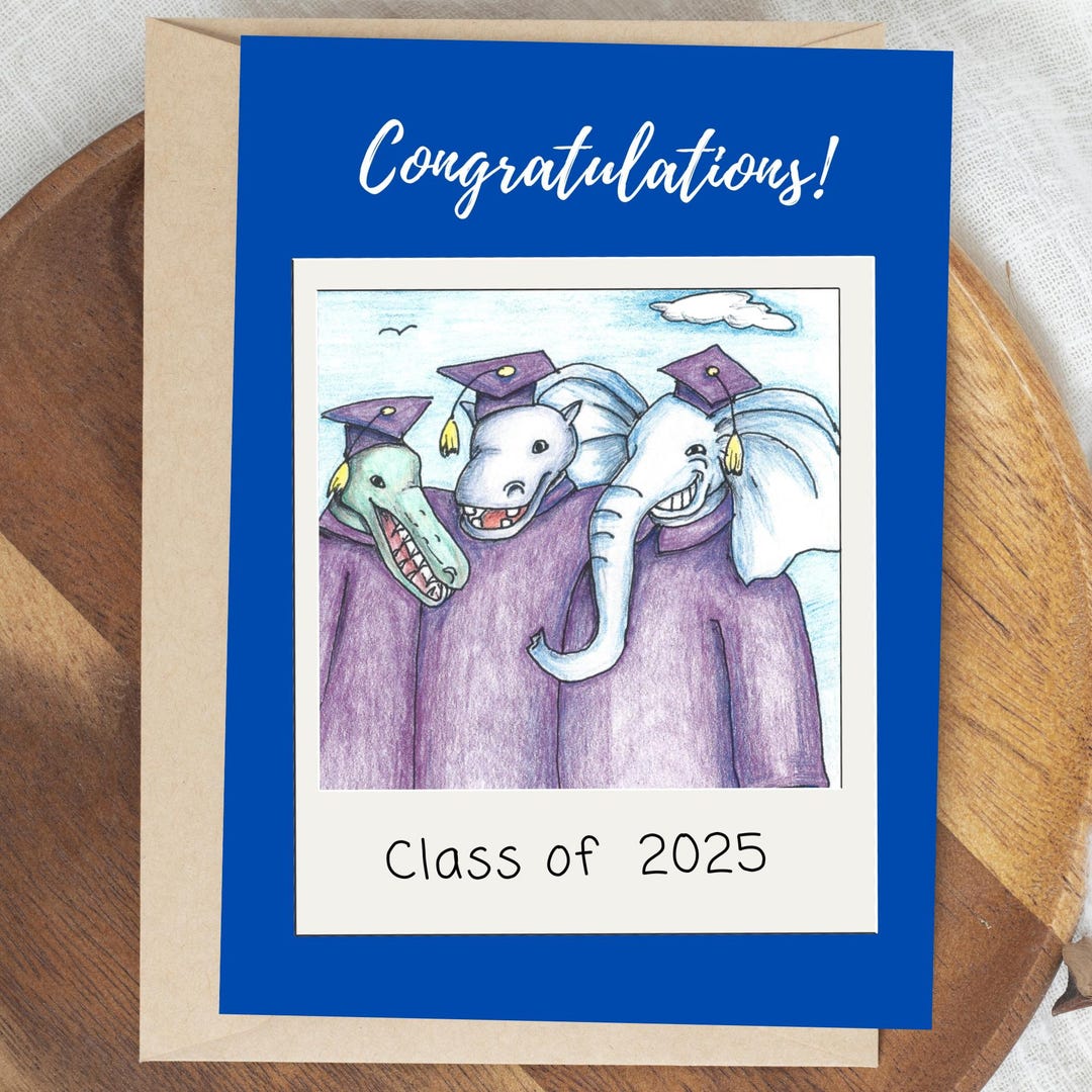 Graduation Animals Funny Printable Greeting Card, Class of 2025 Card ...