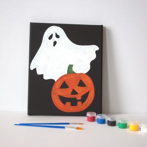 Spooky ghost and jack o lantern Halloween painting kit, includes paint and brushes, kids crafts, hobbies