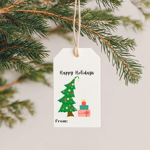 Etichette regalo di Natale stampabili, albero di Natale pendente