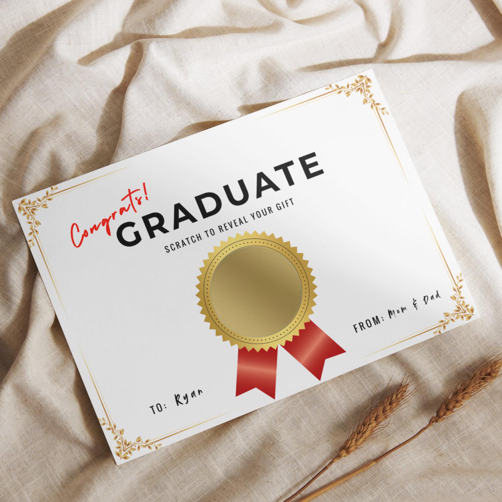 Personalized Scratch off Graduation Coupon, Graduation Gifts - Etsy