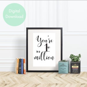 Inspirational Mother&#39;s Day Quote Art: Black and White Minimalist Print (PDF)