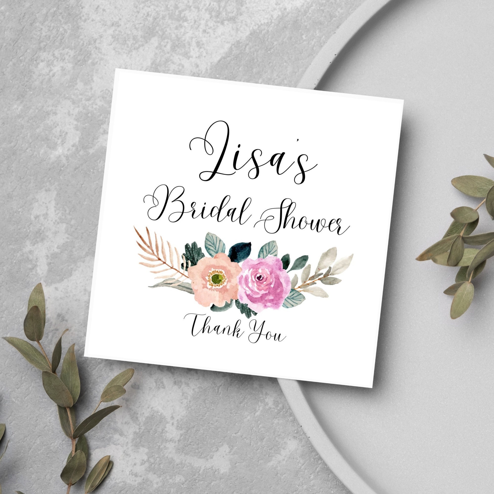Floral Bridal Shower Sticker Printable, Bridal Shower Labels Editable Template, Mason Jar Label ...