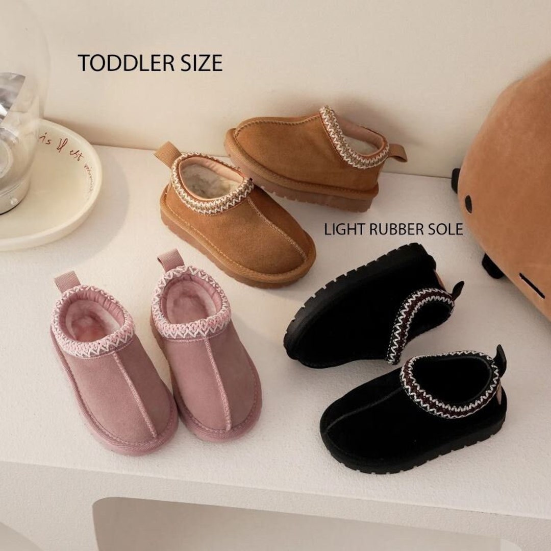 Kids Ugg Dupe Faux Fur Slipper Boots Aby Booties, Sheepskin Booties