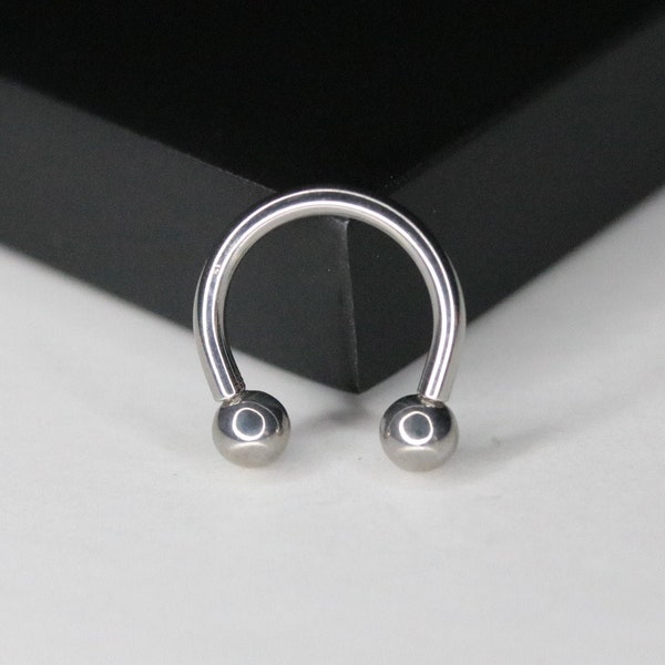 14G,16G Internally Threaded Horseshoe Barbell, Silver Circular Barbell Septum Ring, Eyebrow, Horseshoe Barbell Piercing, Horseshoe Nose Ring