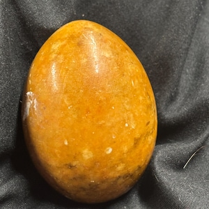 Alabaster Butterscotch Marble Egg | Carved Stone Decor | Polished Crystal Egg | Natural Earth Tones | Collectible Gemstone Gift
