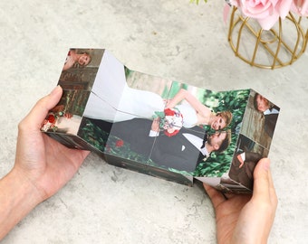 Cubo fotografico infinito personalizzato, regalo di compleanno per lei, regalo di anniversario, regalo cubo fotografico personale, idea foto di matrimonio, arredamento per la casa, festa della mamma