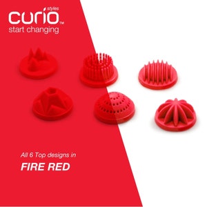 Curio Fidget Ring Top Set — Alle 6 Designs in Feuerrot