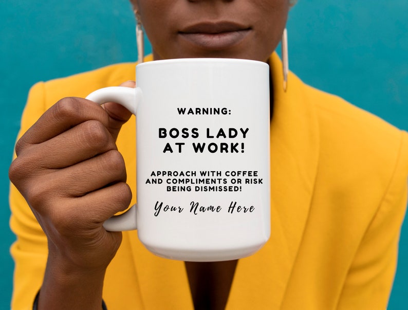 Personalized Boss Lady Mugs for Her, Boss Gifts for Female, Boss Day