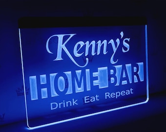Personalized bar LED Sign: Home bar lights | RGB Colors with remote