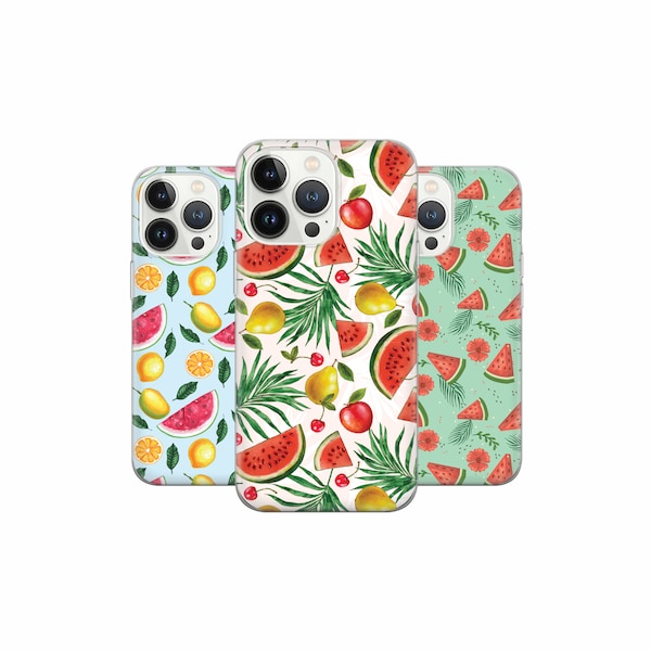 Juicy Aesthetic Summer Phone Case Fruity Watercolor Cover for iPhone 15 14 13 12 Pro Xs SE Samsung S24 S23 S22 FE A25 A15 Pixel 8A 7 Pro